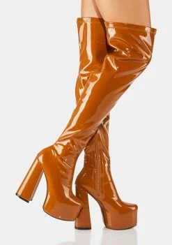 Lemon Drop By Privileged Platforms Sky Thigh High Platform Boots