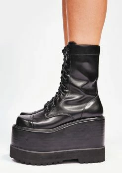 Lemon Drop By Privileged Black Dizzy Platform Boots