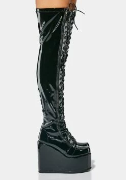 Lemon Drop By Privileged Platforms Black Neal Platform Boots