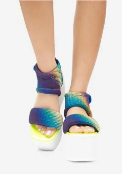 Lemon Drop By Privileged Blue Bibestie Platform Sandals Platforms