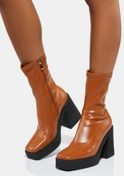 Lemon Drop By Privileged Camel Colby Ankle Boots Boots & Booties
