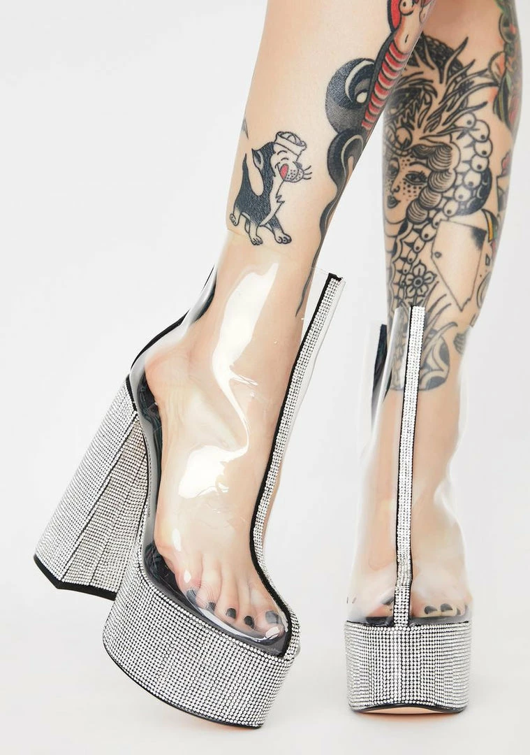 Best reviews of π Lemon Drop By Privileged Platforms Black Brandie Rhinestone π Heels π 3 Lemon Drop By Privileged Platforms Black Brandie Rhinestone Heels