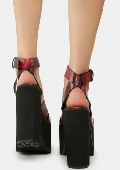 Lemon Drop By Privileged Red Lyric Platform Heels