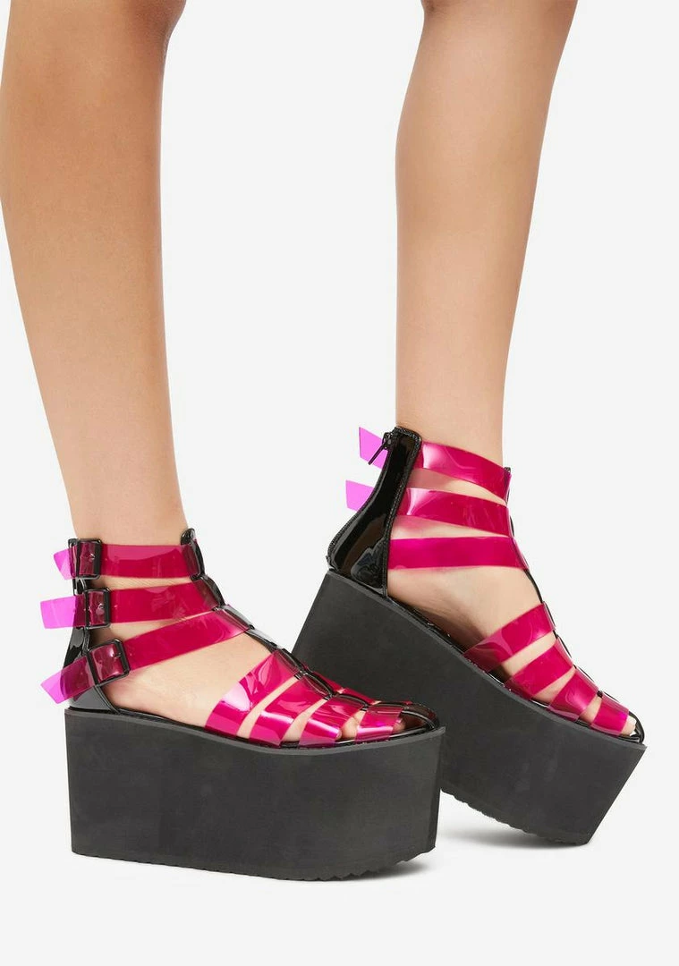Outlet π Lemon Drop By Privileged Platforms Fuchsia Pest Platform π©΄ Sandals π 1 Lemon Drop By Privileged Platforms Fuchsia Pest Platform Sandals