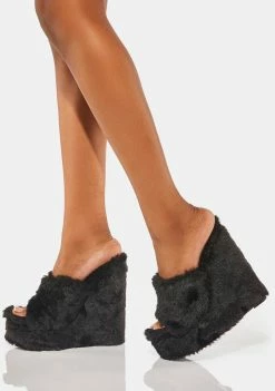 Lemon Drop By Privileged Wedges Black Sloane Wedge Heels