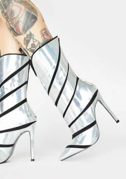 Lemon Drop By Privileged Plushin Holographic Heeled Boots