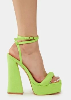 Wholesale π Lemon Drop By Privileged Neon Green Yesenia Platform π Heels π 8 Lemon Drop By Privileged Neon Green Yesenia Platform Heels