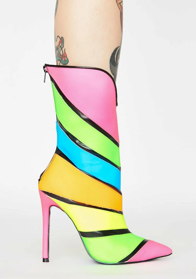 Top 10 ๐ฅ Lemon Drop By Privileged Plushin Rainbow Heeled ๐ฅพ Boots ๐ฅพ Boots & Booties ๐ 2 Lemon Drop By Privileged Plushin Rainbow Heeled Boots Boots & Booties