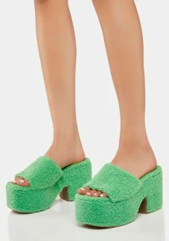 Lemon Drop By Privileged Green Mandee Platform Sandals