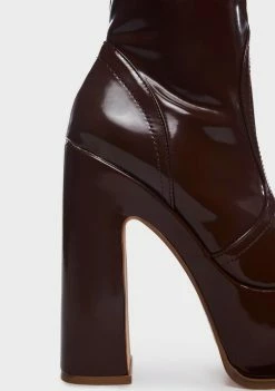 Lemon Drop By Privileged Brown Caputo Platform Boots Platforms