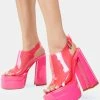 Lemon Drop By Privileged Platform Heels Pink Scotty Platform Clear Heels