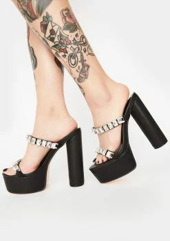 Lemon Drop By Privileged Platforms Black Orestas Platform Heels