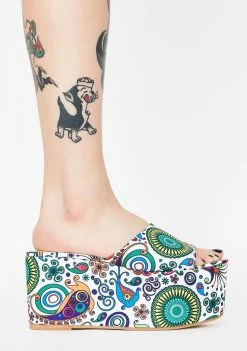 Lemon Drop By Privileged Platforms Paisley Lenox Platform Sandals