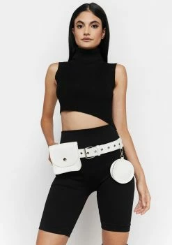 Lemon Drop By Privileged Belts & Harnesses White Hoop Belt Bag