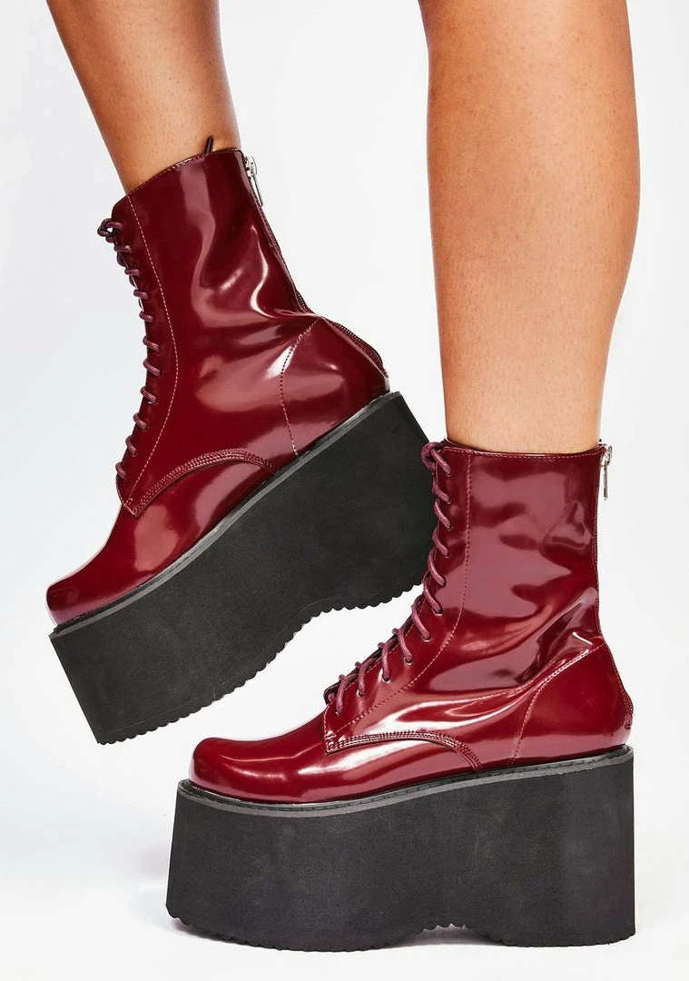 Promo π Lemon Drop By Privileged Burgundy Melissa Platform π₯Ύ Boots π 1 Lemon Drop By Privileged Burgundy Melissa Platform Boots