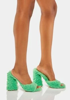 Lemon Drop By Privileged Green Chandlar Fluffy Heels