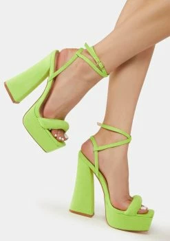 Lemon Drop By Privileged Neon Green Yesenia Platform Heels