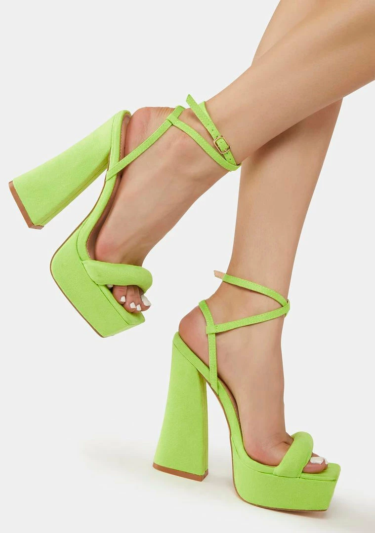 Wholesale π Lemon Drop By Privileged Neon Green Yesenia Platform π Heels π 1 Lemon Drop By Privileged Neon Green Yesenia Platform Heels