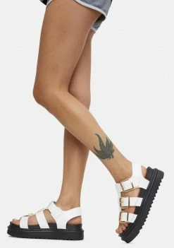 Lemon Drop By Privileged White Laeticia Gladiator Sandals