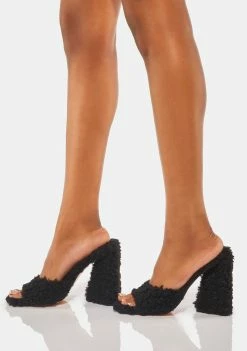 Lemon Drop By Privileged Black Chandlar Fluffy Heels