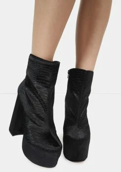 Lemon Drop By Privileged Black Kareen Ankle Boots Platforms
