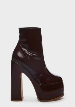 Lemon Drop By Privileged Brown Caputo Platform Boots Platforms