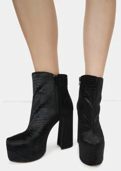 Lemon Drop By Privileged Black Kareen Ankle Boots Platforms