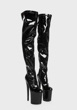 Best Pirce π Lemon Drop By Privileged Black Caterina Thigh-High π₯Ύ Boots Platform π₯Ύ Boots π― 8 Lemon Drop By Privileged Black Caterina Thigh-High Boots Platform Boots