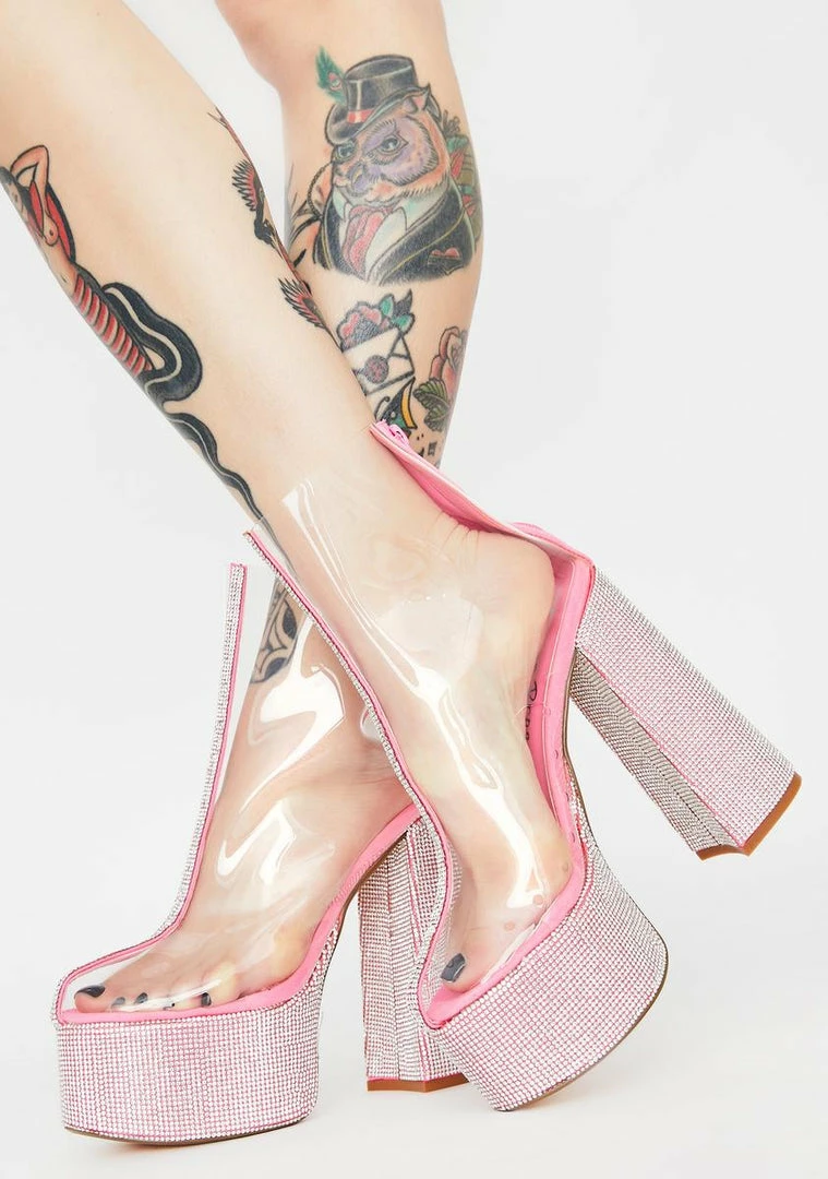 Outlet β Lemon Drop By Privileged Pink Brandie Rhinestone π Heels Platforms π₯° 1 Lemon Drop By Privileged Pink Brandie Rhinestone Heels Platforms