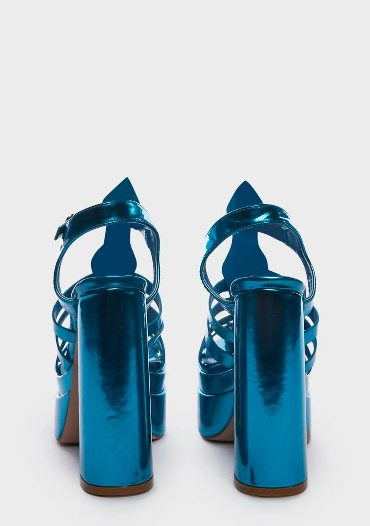 Hot Sale π Lemon Drop By Privileged Blue Metallic Tacy Platform π©΄ Sandals Platforms π 4 Lemon Drop By Privileged Blue Metallic Tacy Platform Sandals Platforms