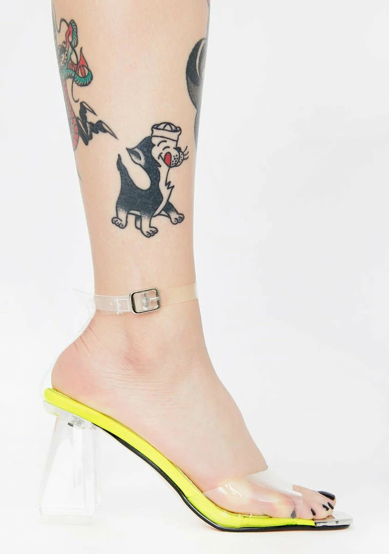 Flash Sale π Lemon Drop By Privileged Briela Clear Block π Heels π€© 2 Lemon Drop By Privileged Briela Clear Block Heels