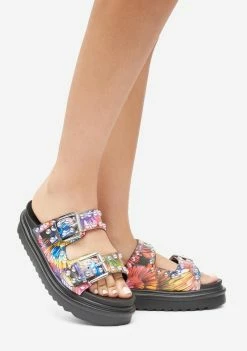 Lemon Drop By Privileged Rainbow Leonara Slide Sandals