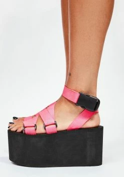 Lemon Drop By Privileged Pink Lullaby Platform Sandals