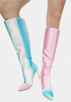 Lemon Drop By Privileged Boots & Booties Yellow Pink Laurette Knee High Boots