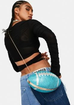 Lemon Drop By Privileged Gymna Rhinestone Football Crossbody Bag Bags & Wallets