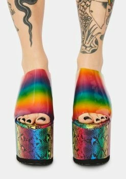 Lemon Drop By Privileged Rainbow Leanne Platform Sandals