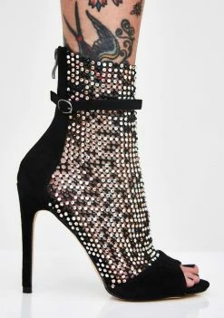 Lemon Drop By Privileged Entice Me Fishnet Heels