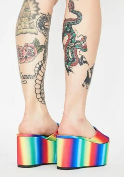 Cheap π₯ Lemon Drop By Privileged Rainbow Lenox Platform π©΄ Sandals β€οΈ 7 Lemon Drop By Privileged Rainbow Lenox Platform Sandals