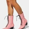 Lemon Drop By Privileged Pink Taye Lace Up Boots