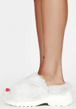 Lemon Drop By Privileged White Genuine Slide Sandals