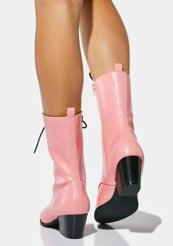 Lemon Drop By Privileged Pink Taye Lace Up Boots