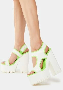 Lemon Drop By Privileged Neon Green Kamora Platform Heels