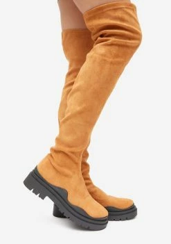 Lemon Drop By Privileged Cognac Momentum Knee High Boots