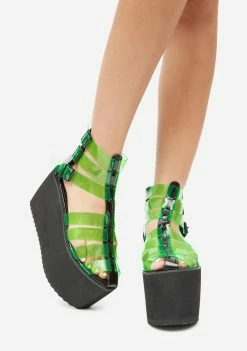 Hot Sale βοΈ Lemon Drop By Privileged Green Pest Platform π©΄ Sandals π€© 6 Lemon Drop By Privileged Green Pest Platform Sandals