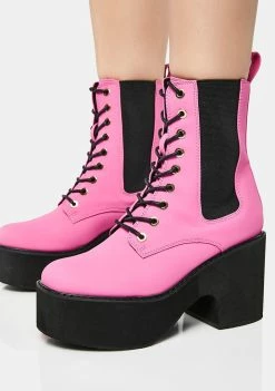 Lemon Drop By Privileged Ruben Platform Combat Boots