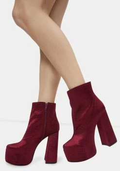 Lemon Drop By Privileged Burgundy Kareen Ankle Boots Platforms