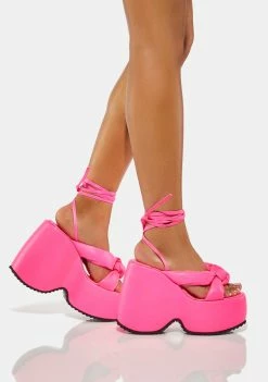 Lemon Drop By Privileged Pink Vally Platform Sandals
