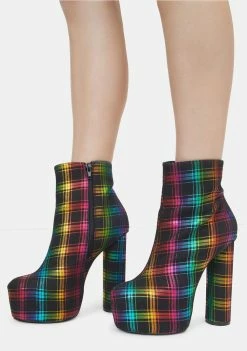 Lemon Drop By Privileged Platforms Rainbow Questar Ankle Boots