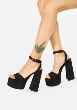 Lemon Drop By Privileged Black Ruduki Platform Heels Platforms