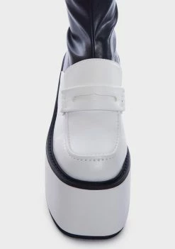 Lemon Drop By Privileged White Soniya Platform Boots